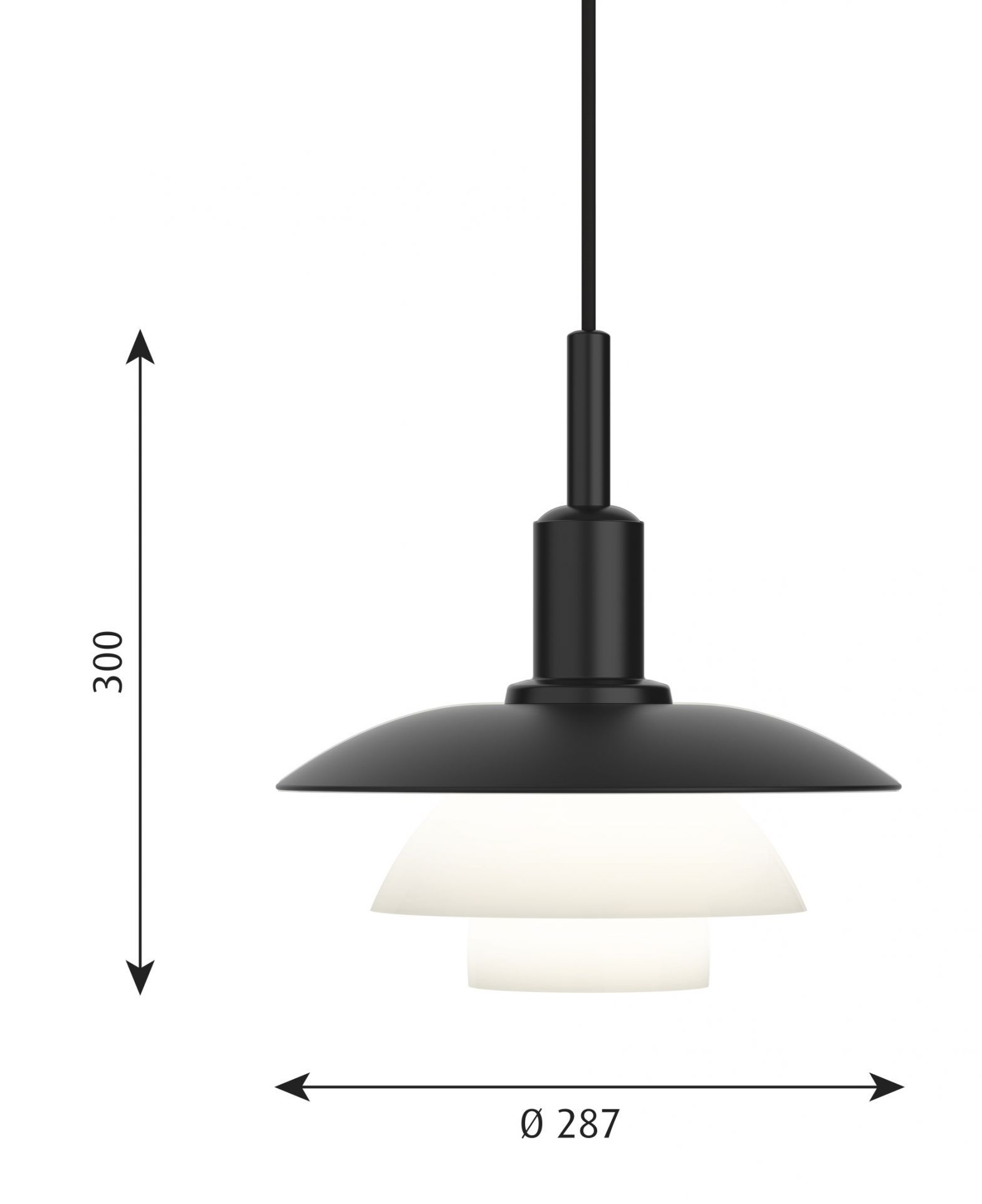 PH 5/5 Pendant light pendant lamp BLACK / GLASS Louis Poulsen SINGLE PIECES