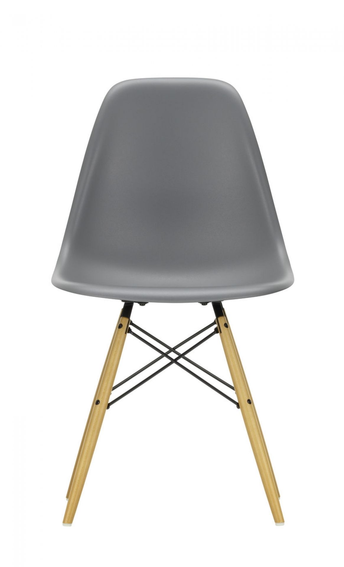 Eames Plastic Side Chair DSW Chair Vitra Maple yellowish-Granite-grey