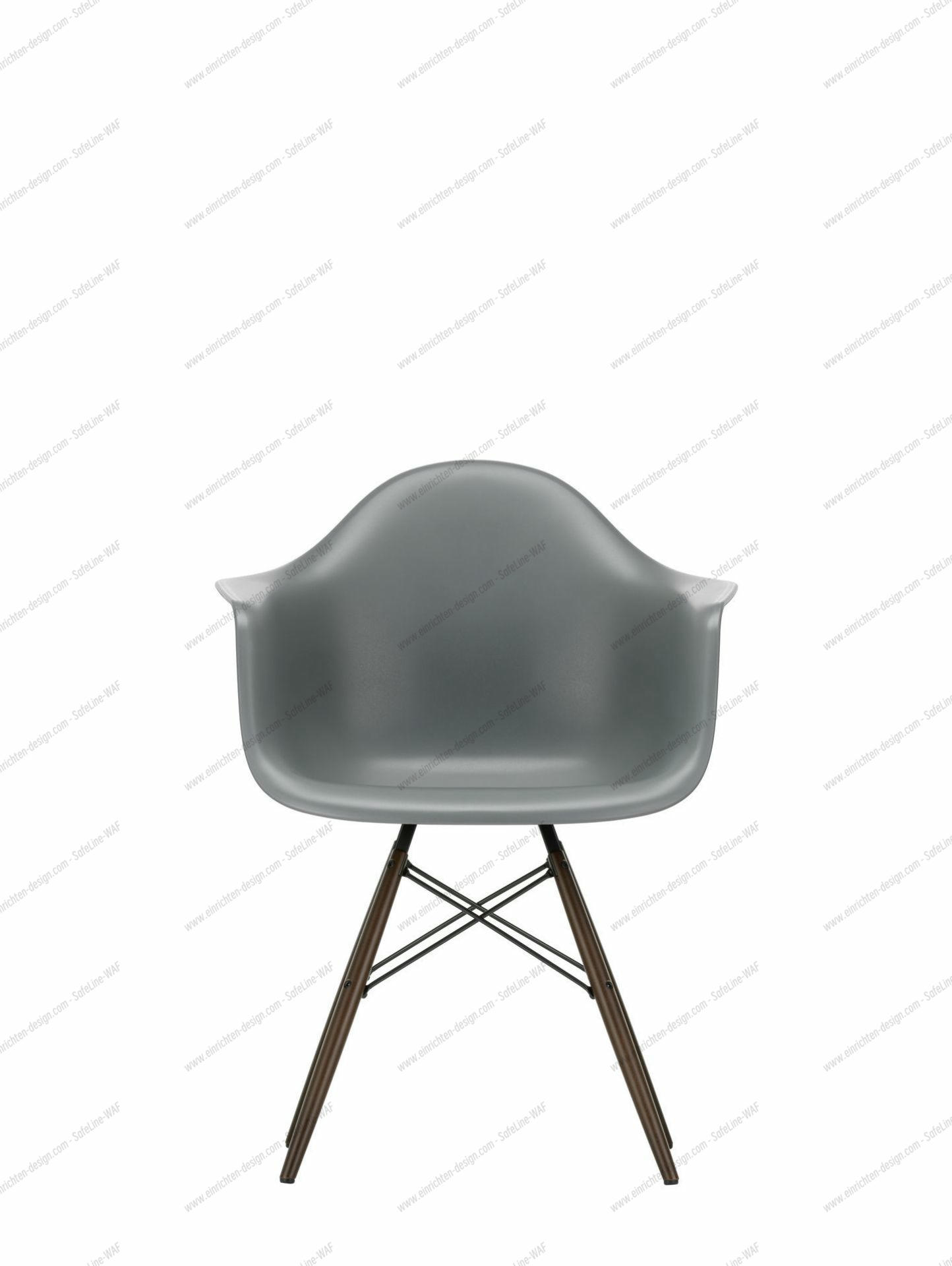 Eames Plastic Arm Chair DAW Chair Vitra Maple yellowish - Rust orange