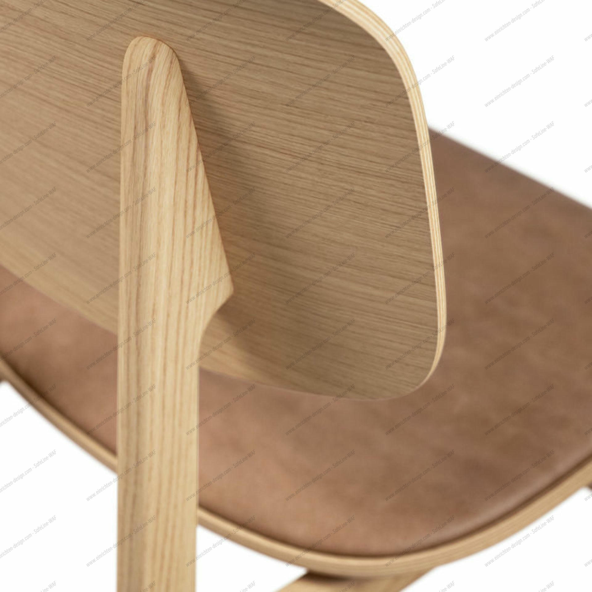 NY11 New York Dining Chair Upholstered Norr11 Natural oak Dunes Leather Camel