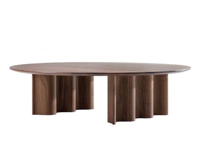 Curtain coffee table round walnut Zeitraum