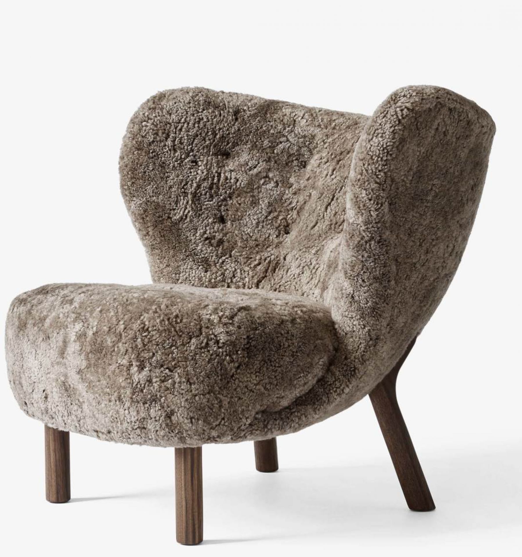 Little Petra VB1 Lounge Chair Andtradition Walnut - Sahara - with stool