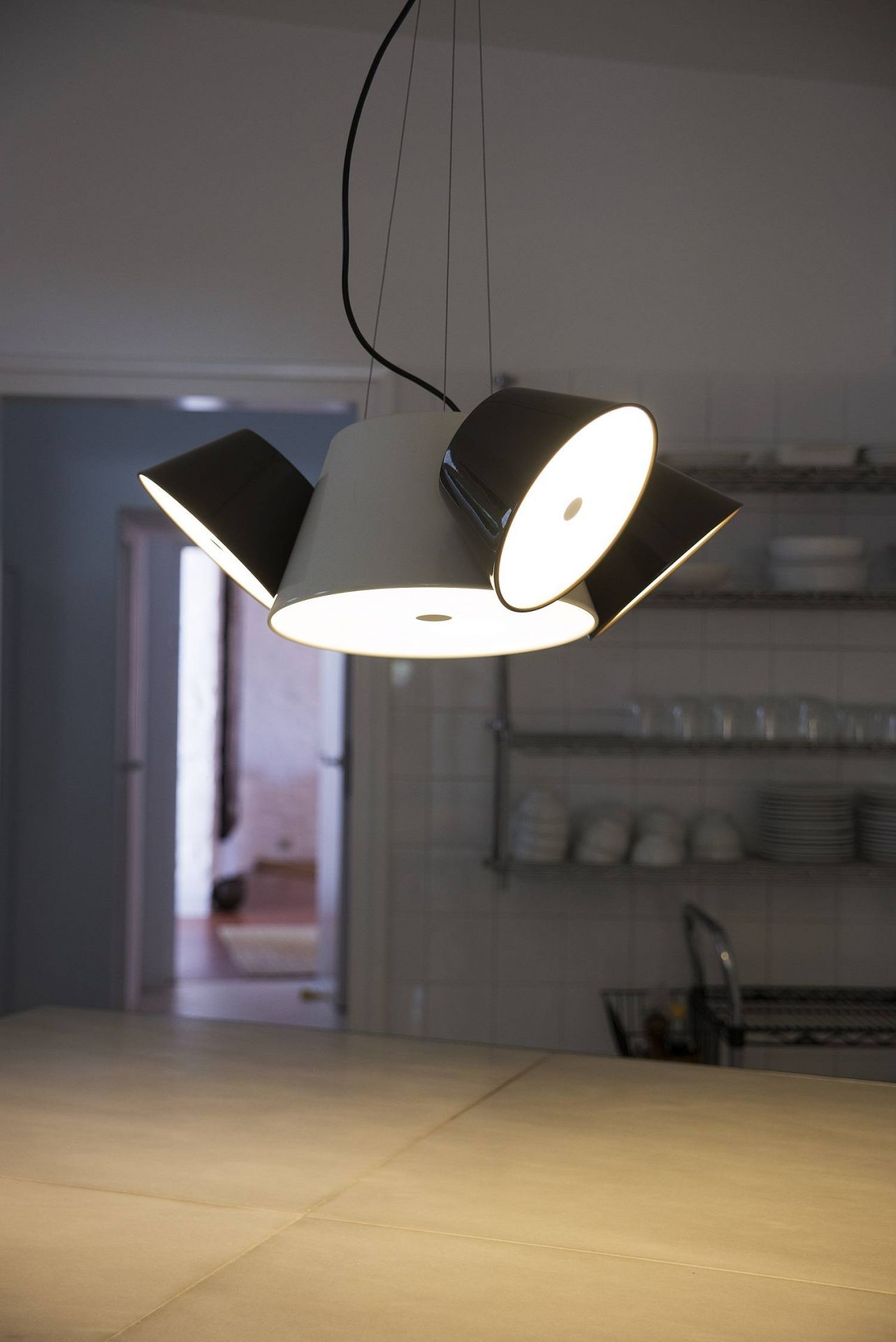 Tam Tam 3 LED Pendant light marset Pearlwhite-Black