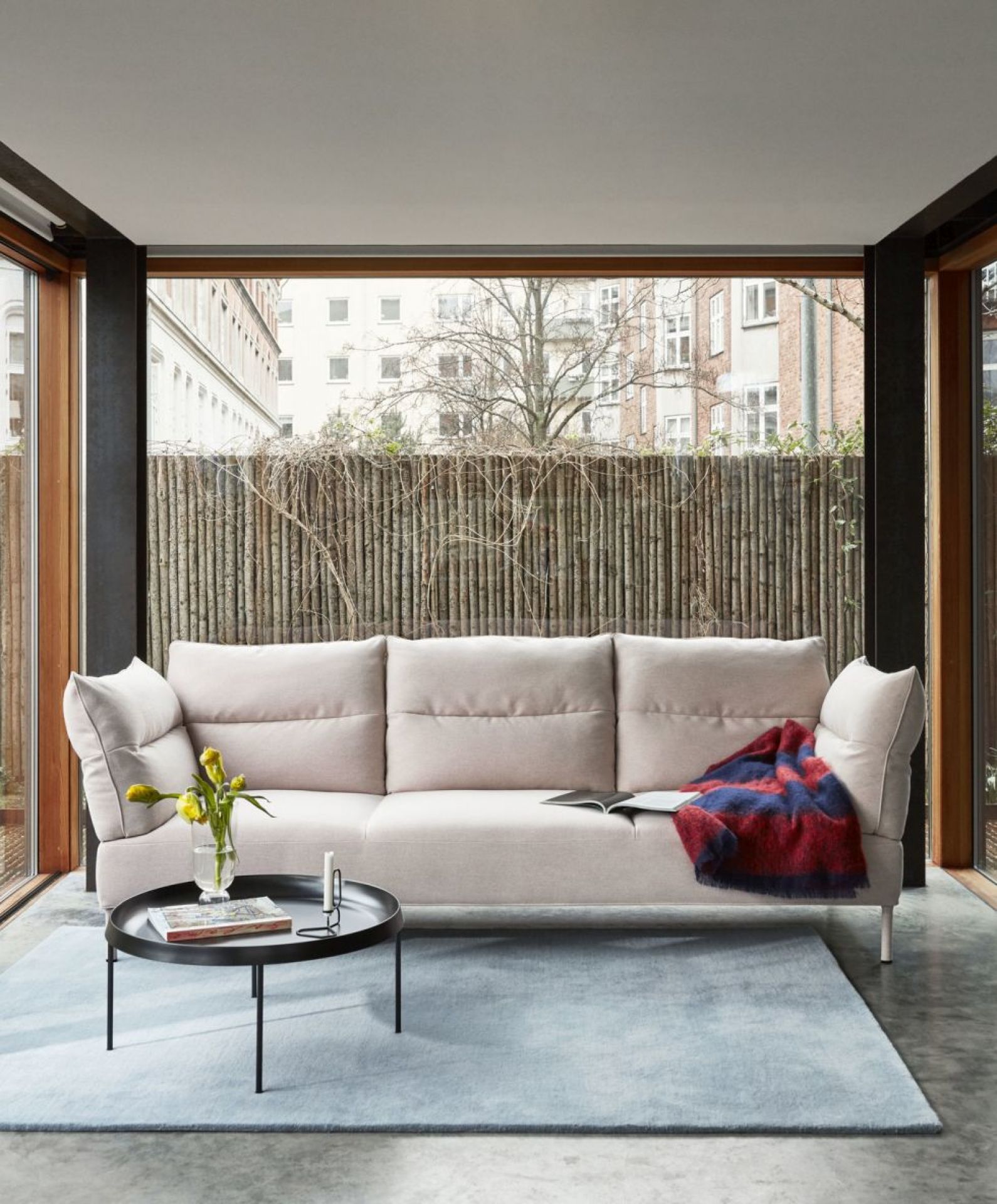 Pandarine 3 seater sofa with reclining armrests Hay