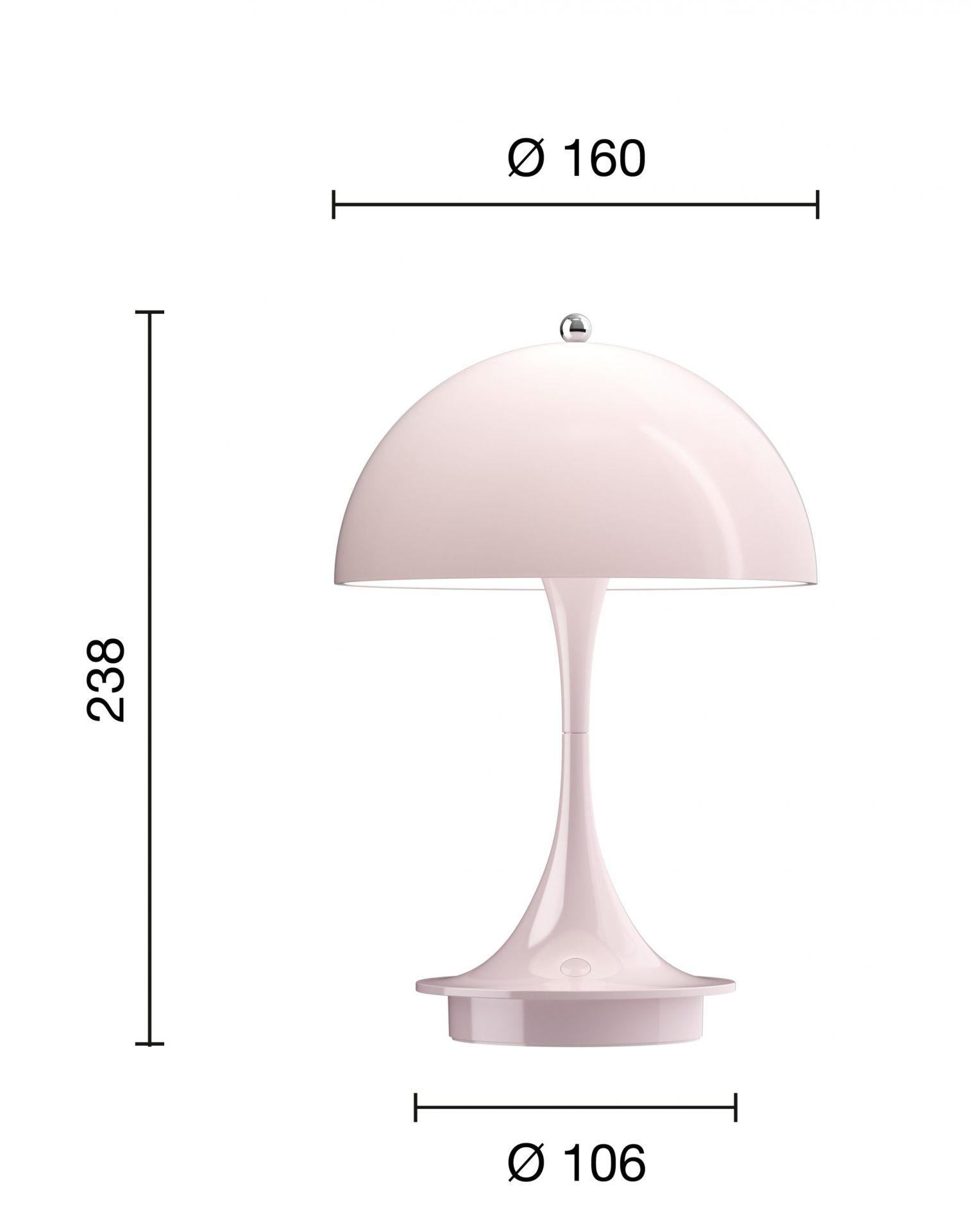 Panthella 160 Portable LED Table lamp Indoor/Outdoor Louis Poulsen Opal Pale rose SINGLE PIECES
