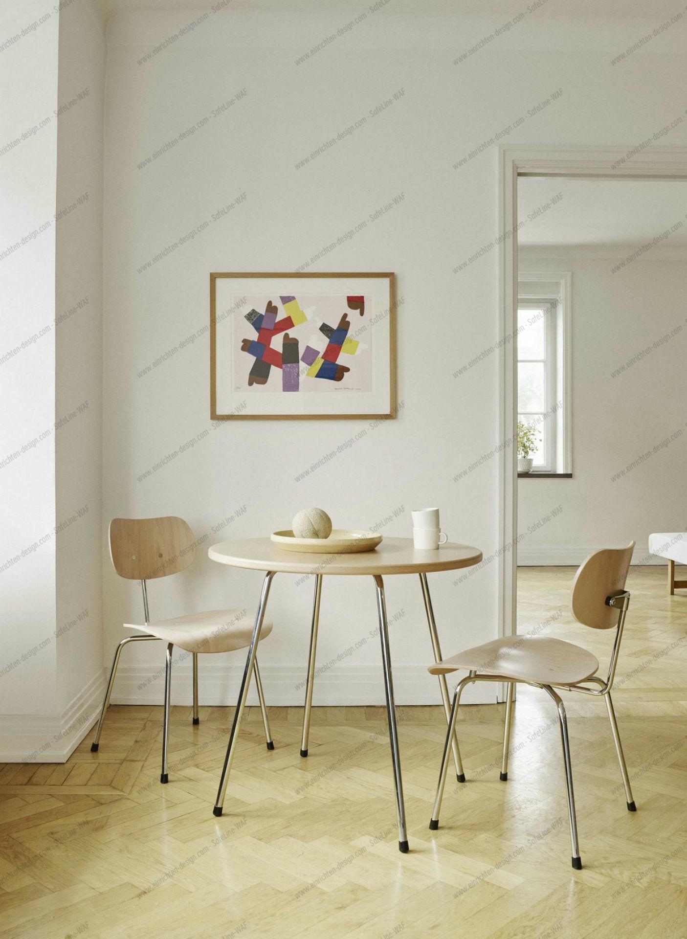 SE 330 café table Wilde+Spieth matt black - clear lacquered beech