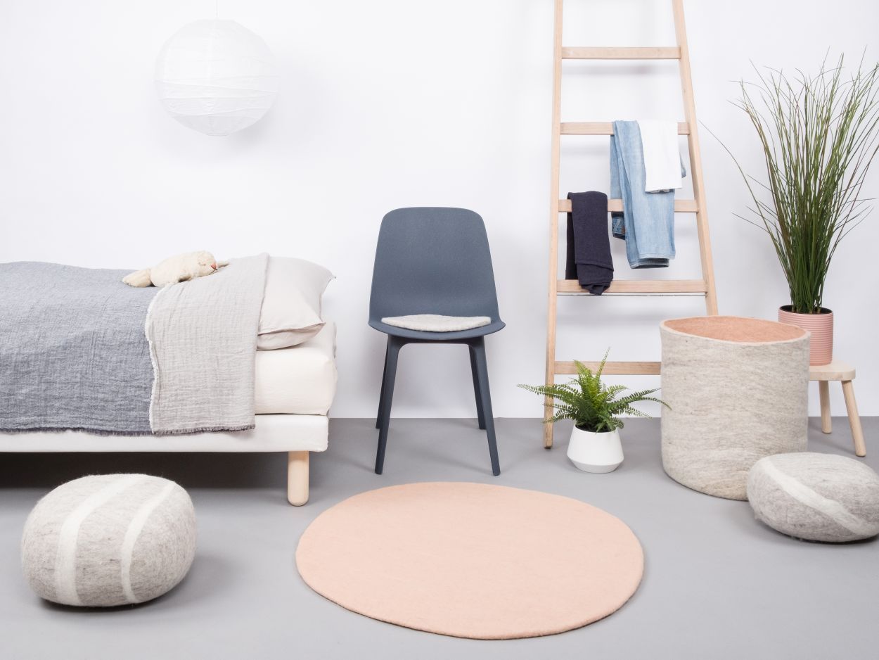 Mono Round Felt Rug Ø 160 cm myfelt Merle (Pink)
