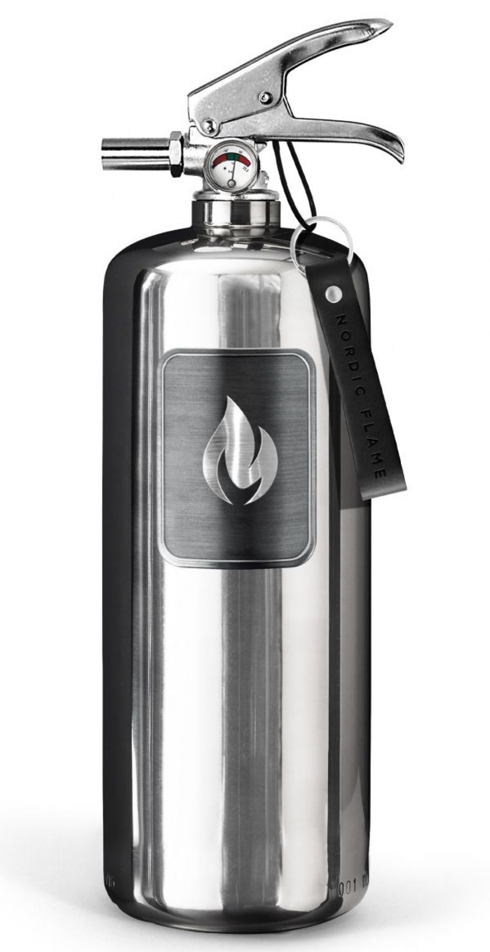 Fire extinguisher Steel Edition 2 kg polished stainless steel Nordic Flame SINGLE PIECES