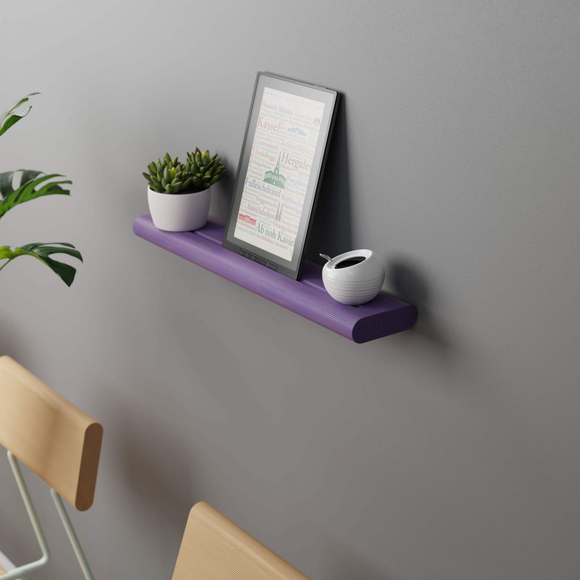 D:001 Wall Shelf Charcoal Black Fuchs & Habicht