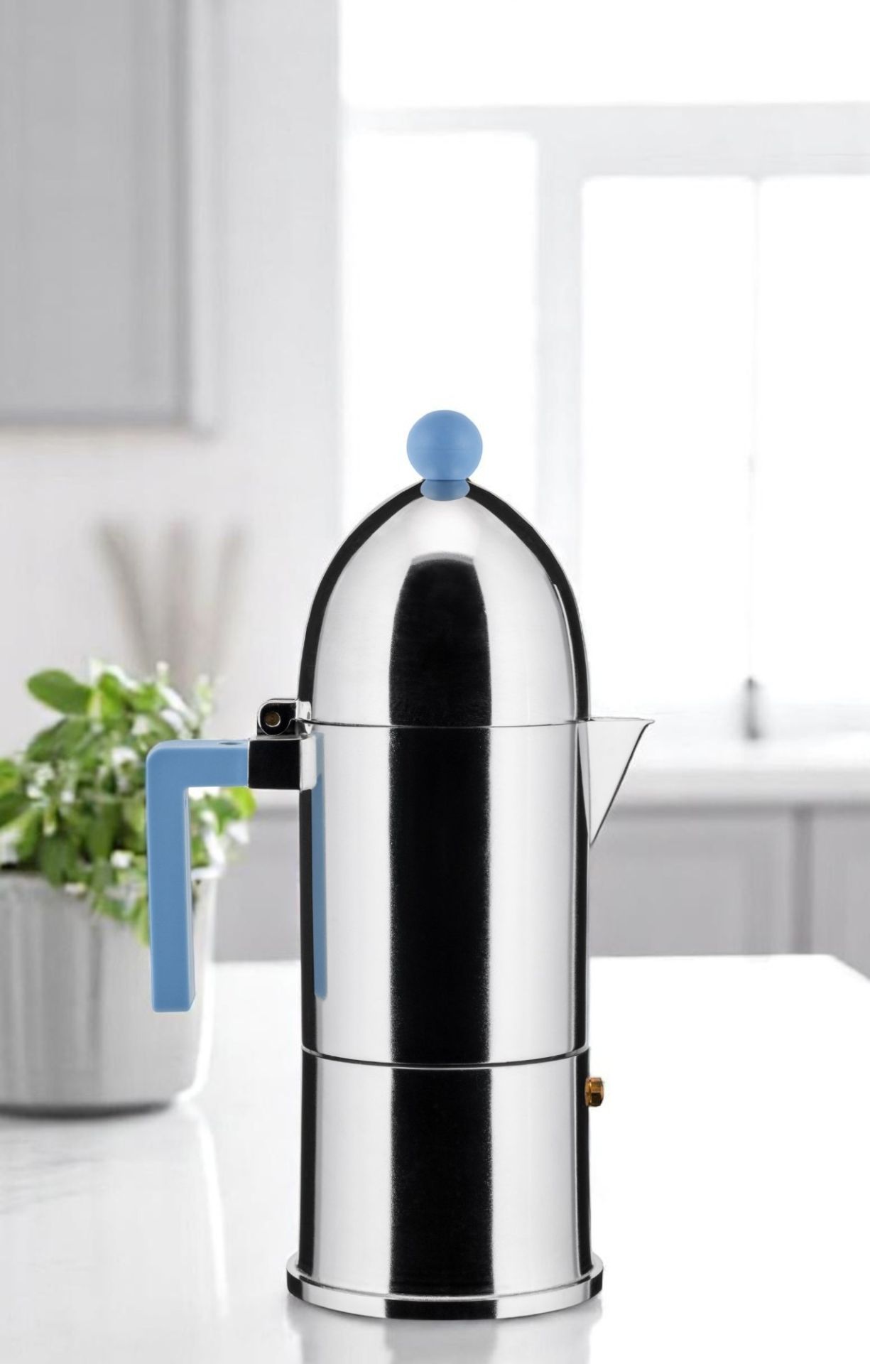 La Cupola 9095/6AZFM Espresso Maker Light Blue Alessi