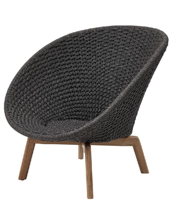 Peacock Outdoor Lounge chair Rope Cane-Line dark gray