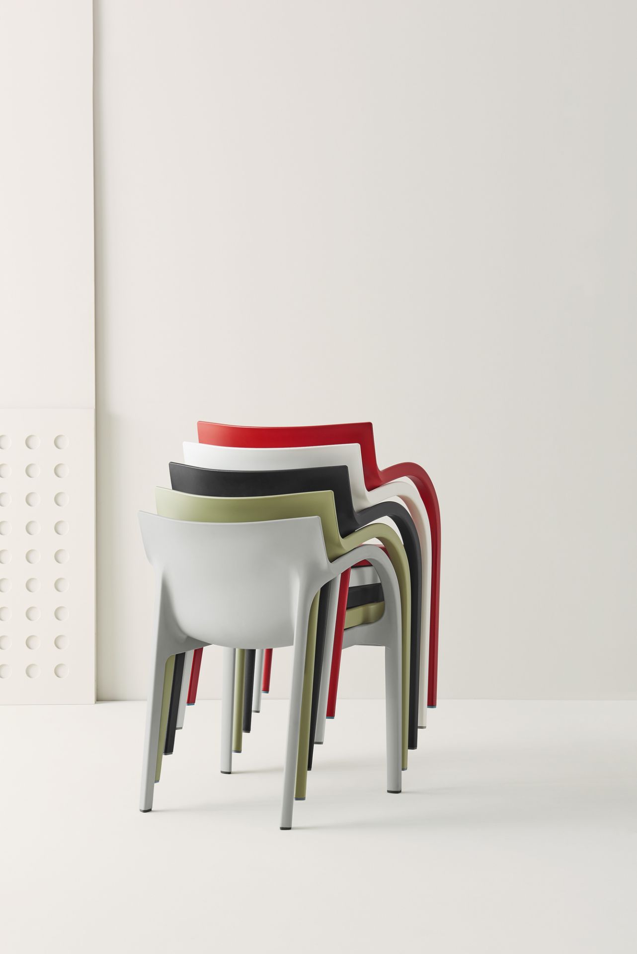 Poppystar Outdoor Chair Stackable Set of 4 Segis white