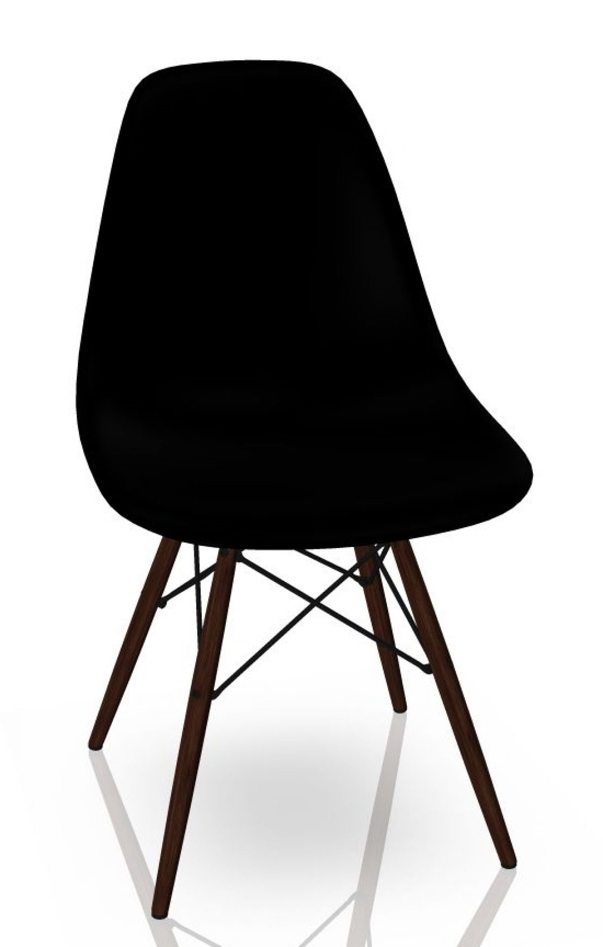 Eames Plastic Side Chair DSW Chair Vitra Maple dark-Deep black