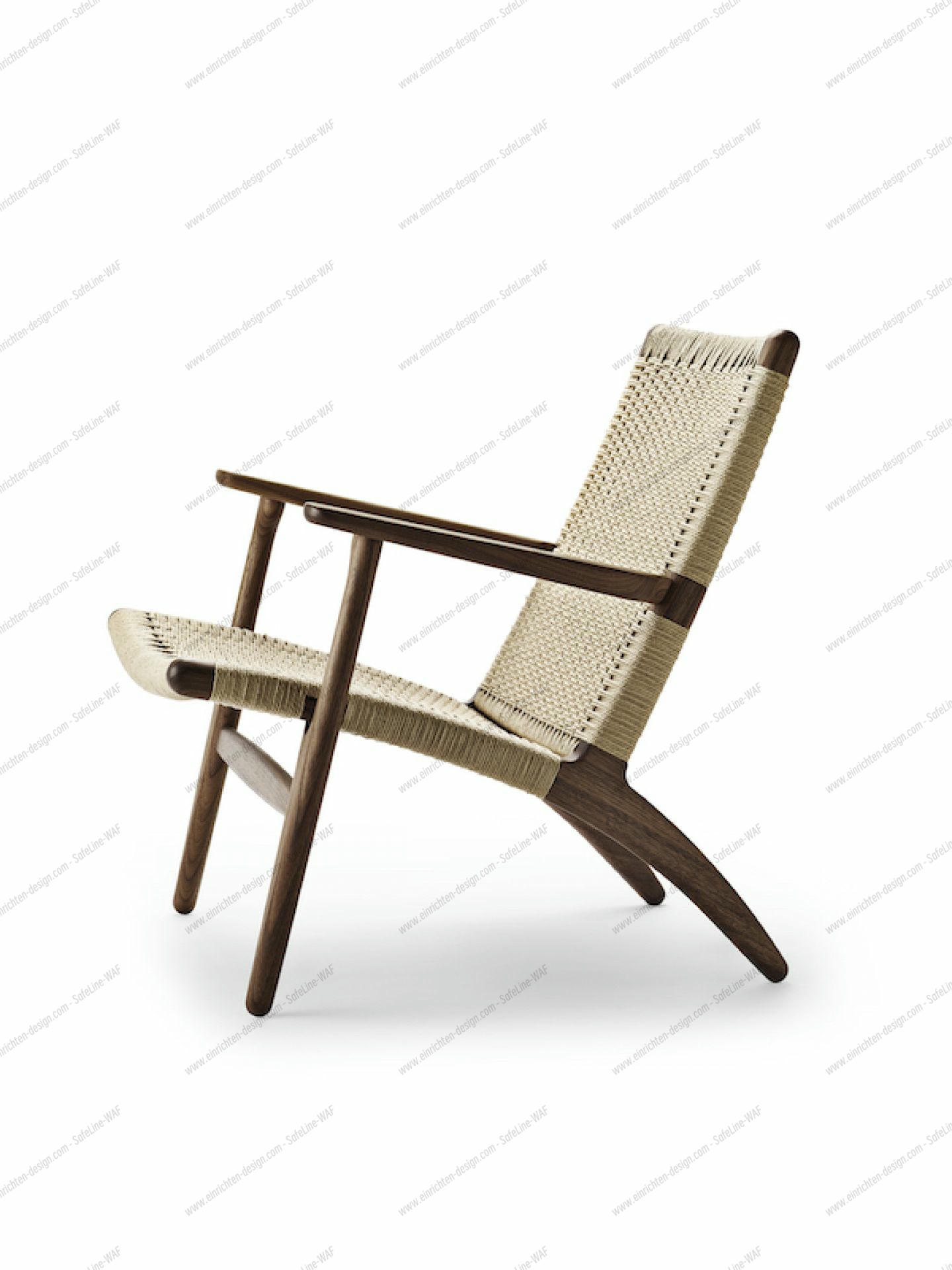 CH25 Lounge Sessel von Carl Hansen & Søn aus Walnuss Öl mit Papierkordel.
