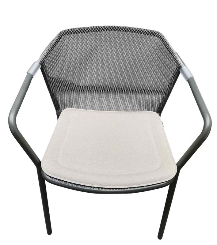 Darwin armchair ANTIQUE IRON with seat cushion natural 500/32 Emu SINGLE PIECES