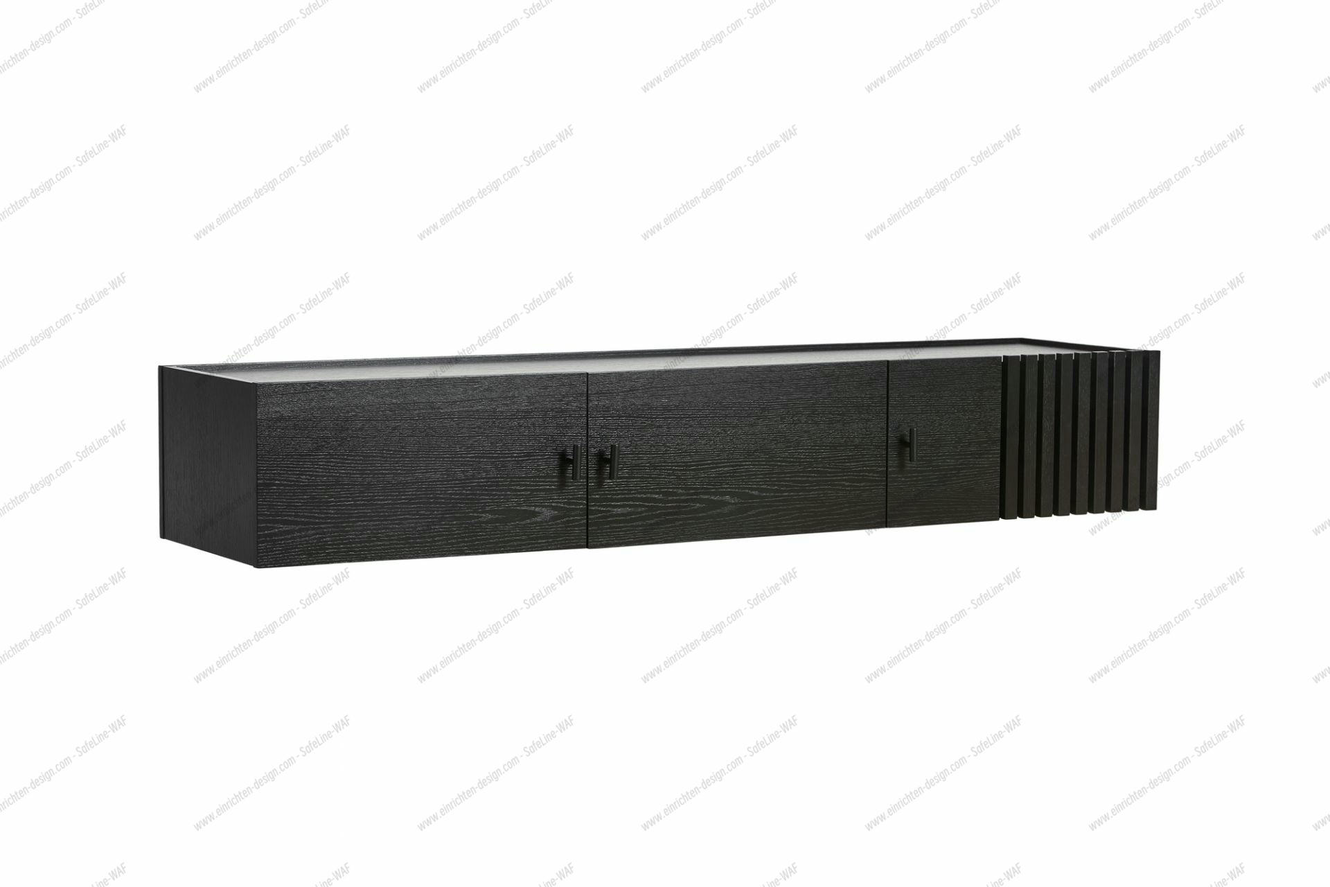 Array Low Sideboard Wall-Mounted Black Painted Oak Woud