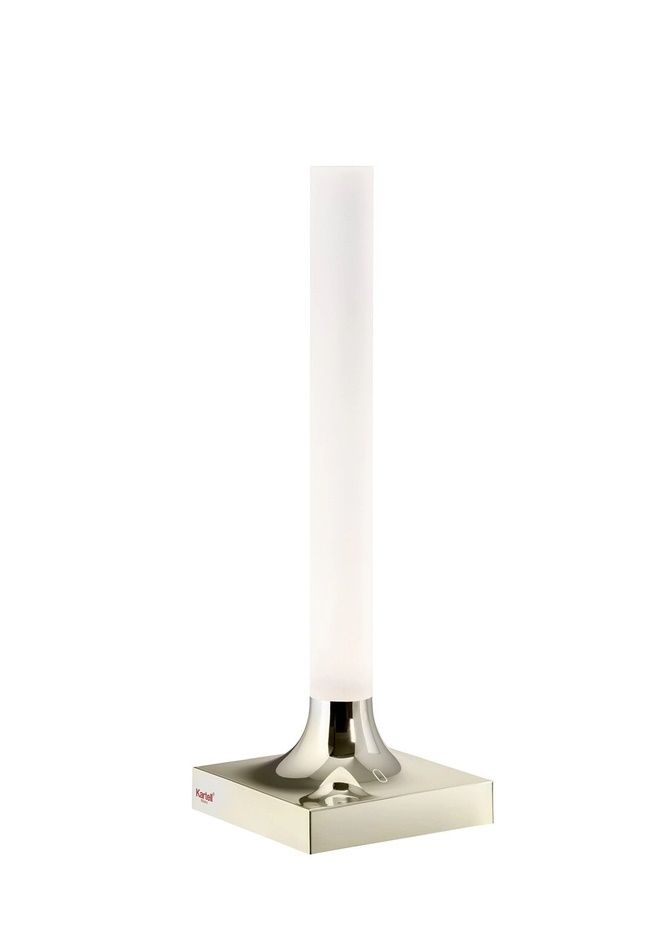 Goodnight Akkuleuchte von Kartell in Champagner glänzend: Moderne Tischleuchte mit Akku für stimmungsvolles Licht.