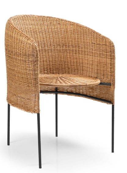 Caribe Natural Dining Chair Chair Outdoor ames Raw natural material / Black