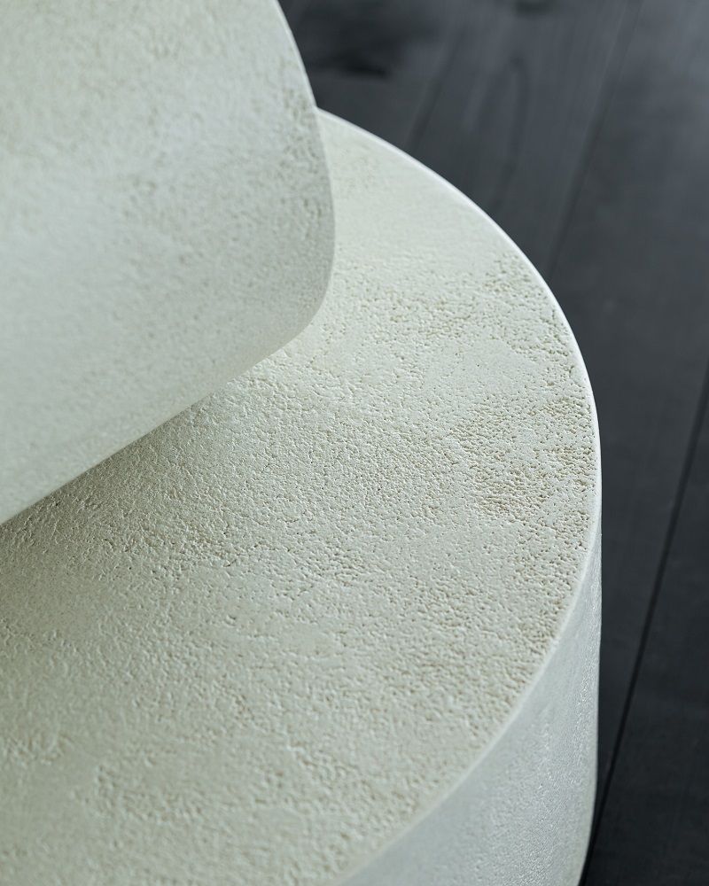 Elements Coffee Table Microcement Off White Round Ethnicraft 