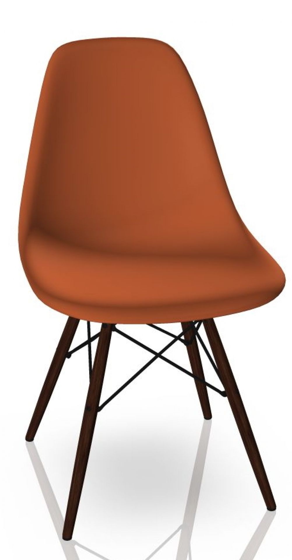 Eames Plastic Side Chair DSW Chair Vitra Maple darkr - rust orange