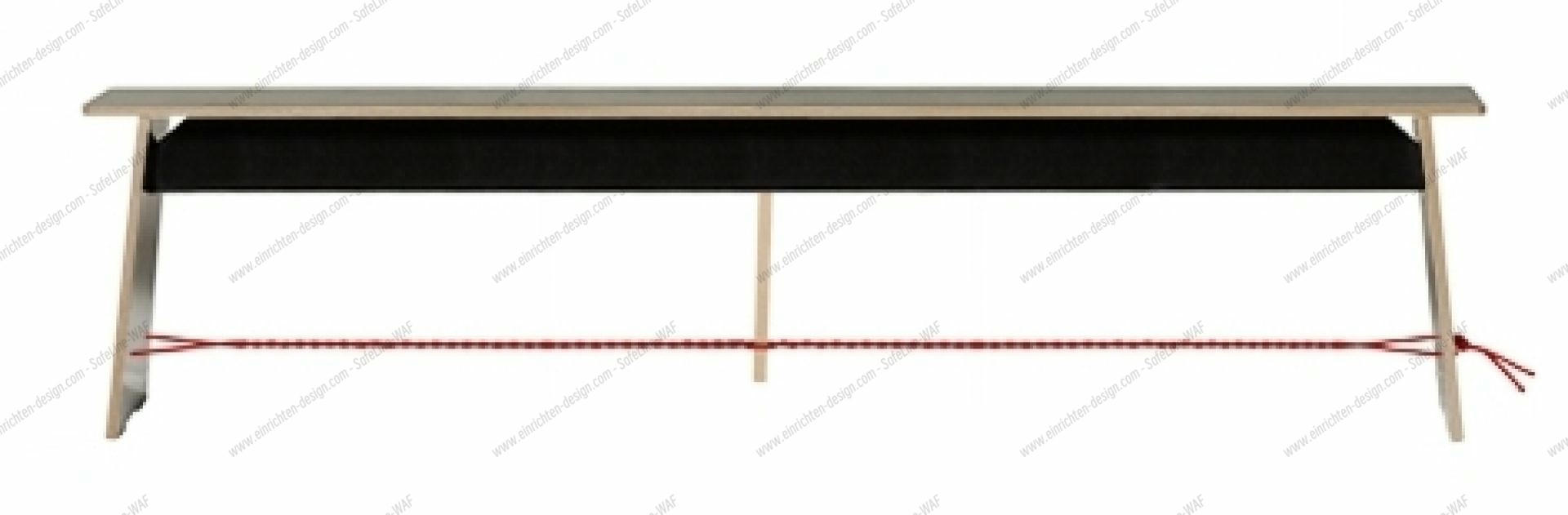 Langer Max bench 180 cm black rope red Nils Holger Moormann