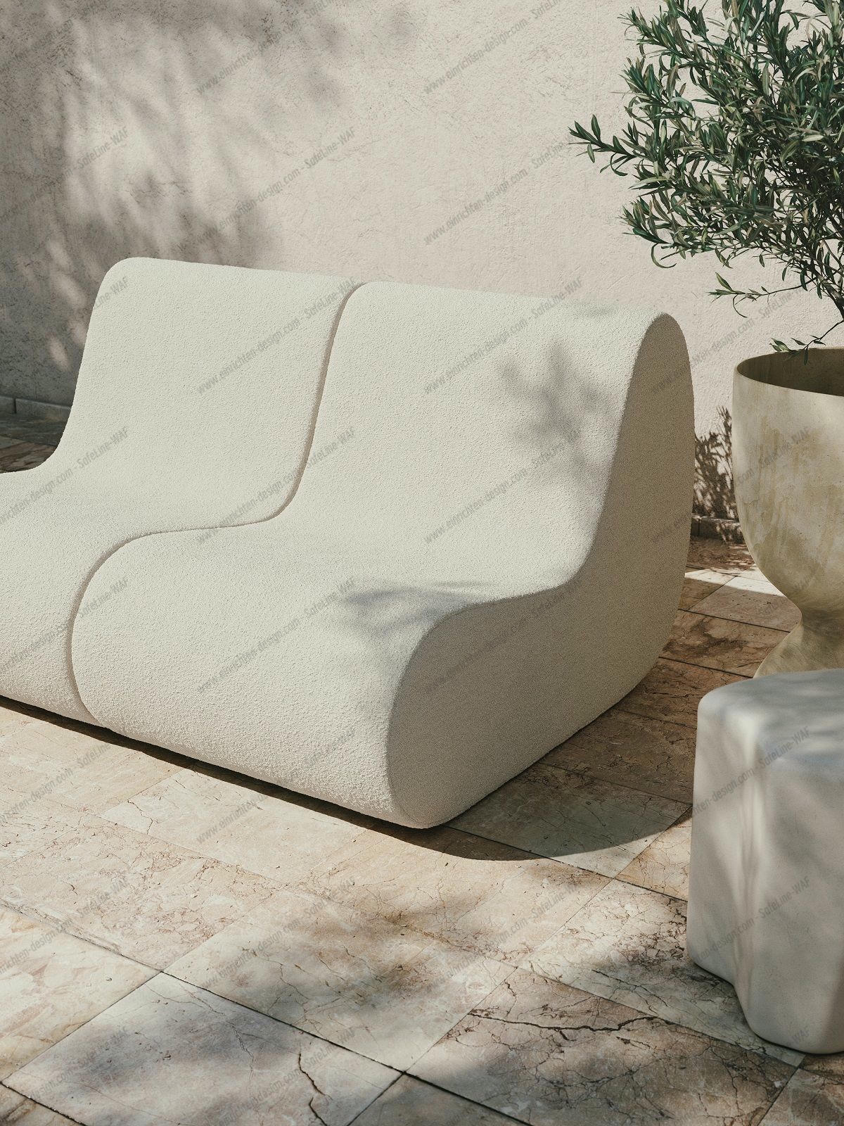 Rouli Centre Module Pure Bouclé Outdoor Sofa Ferm Living