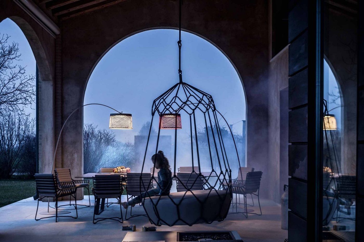 Twiggy Grid floor lamp carmine Foscarini