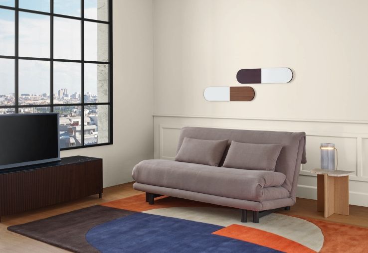 Multy First sofa bed 3-seater with wedge cushion ligne roset