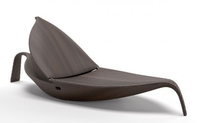 Leaf sun lounger with gas pressure spring Dedon