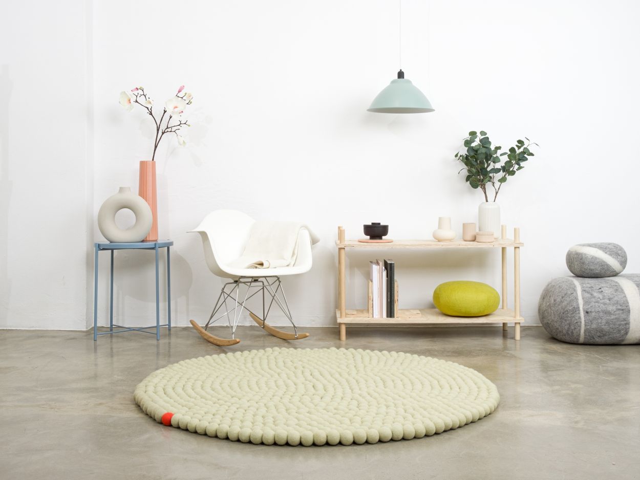 Big One Round Felt carpet Ø 300 cm myfelt Green beige