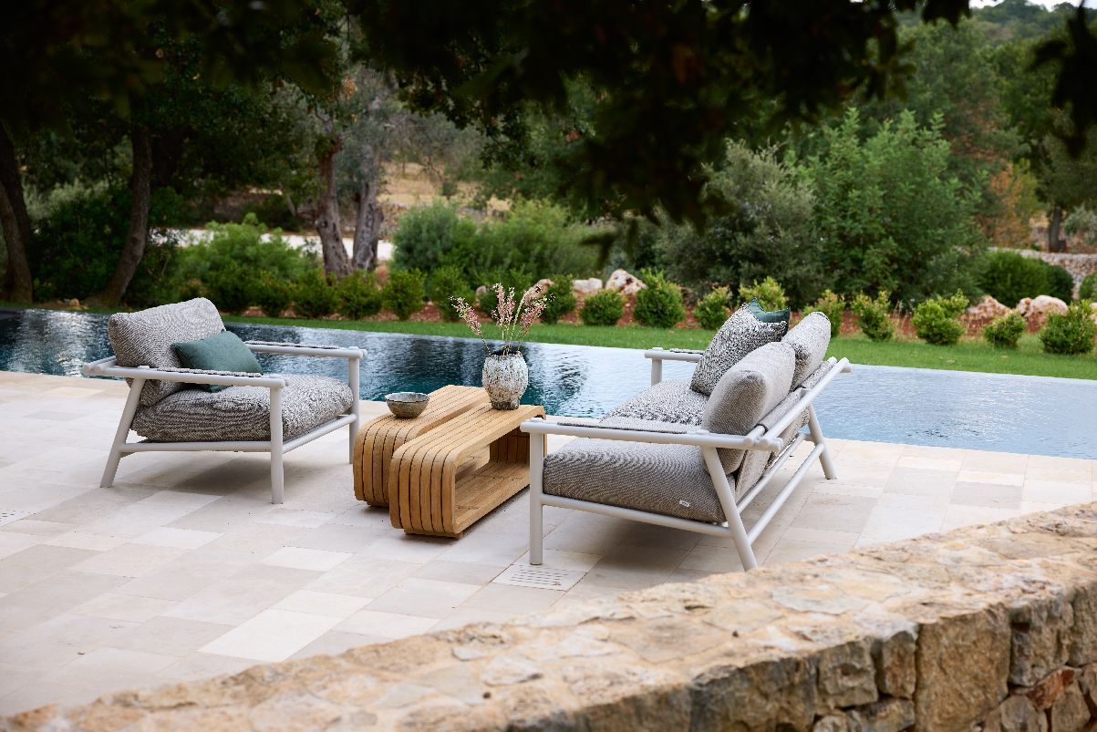 Sticks Lounge Chair Armchair Outdoor Cane-Line frame taupe / cushion sand