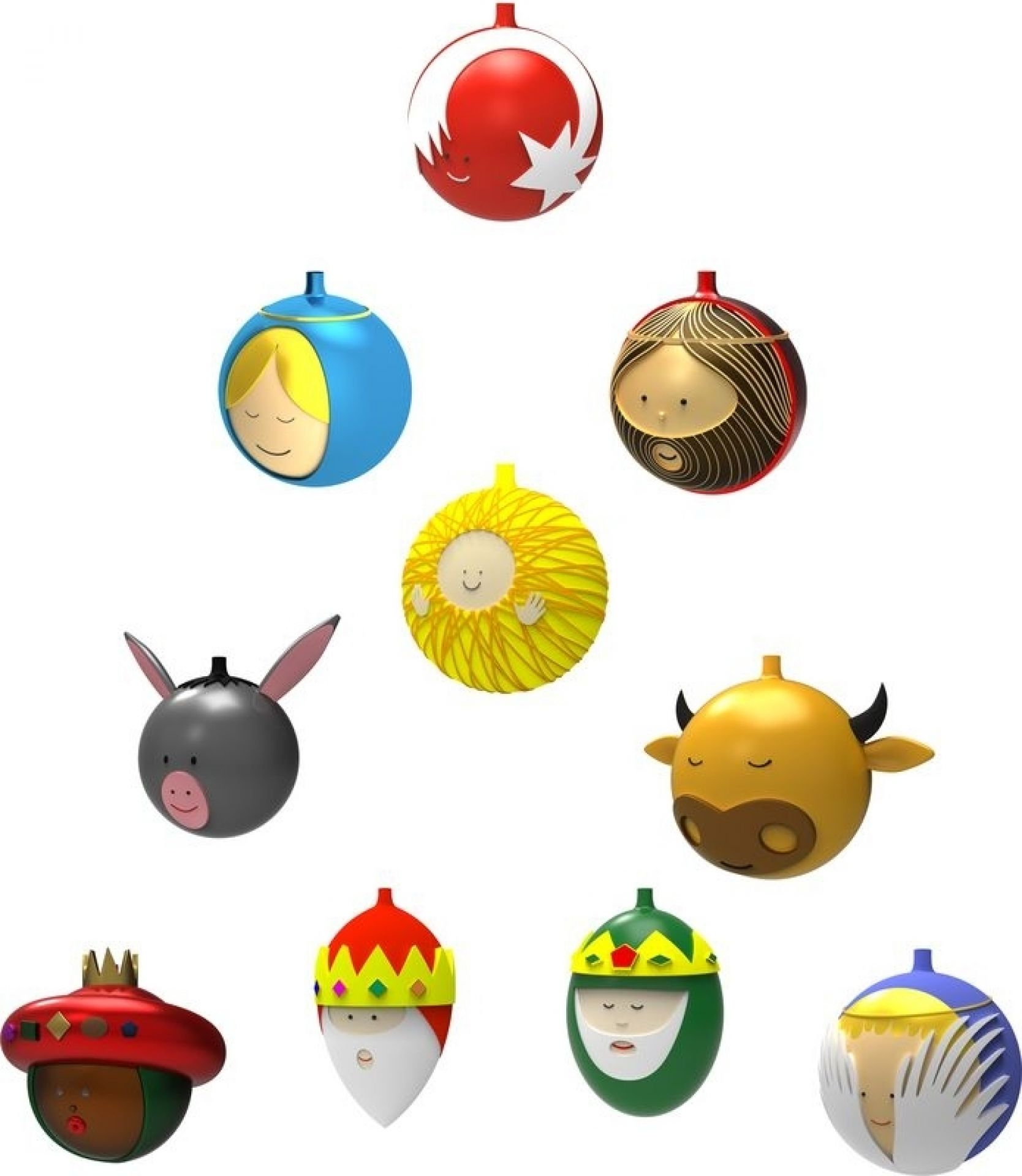 Palle Presepe - Gesu Bambino Christ Child big Christmas baubles Alessi AMJ13 1