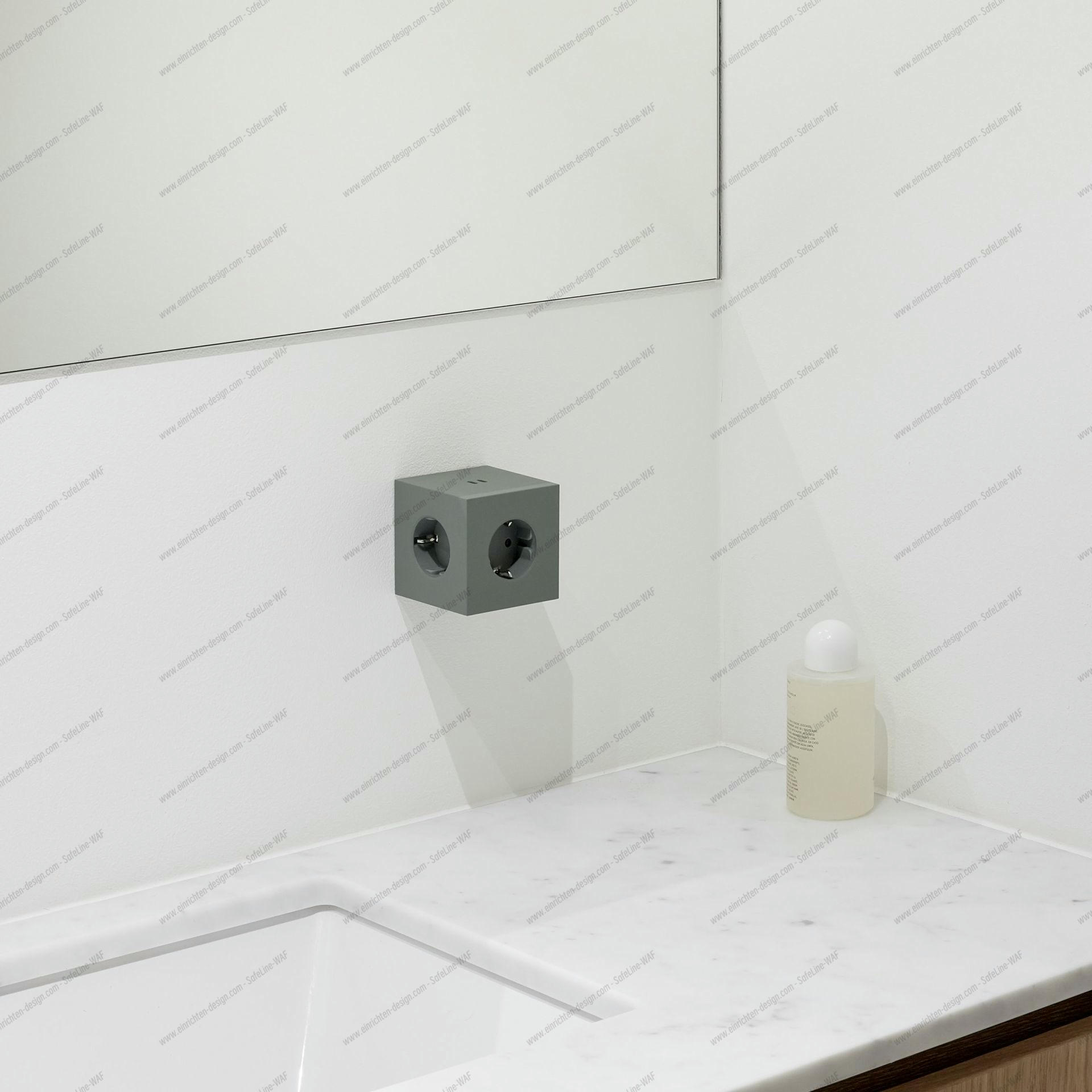 Square 2 - Avolt Socket Cube with USB-C oak green dfp Design 