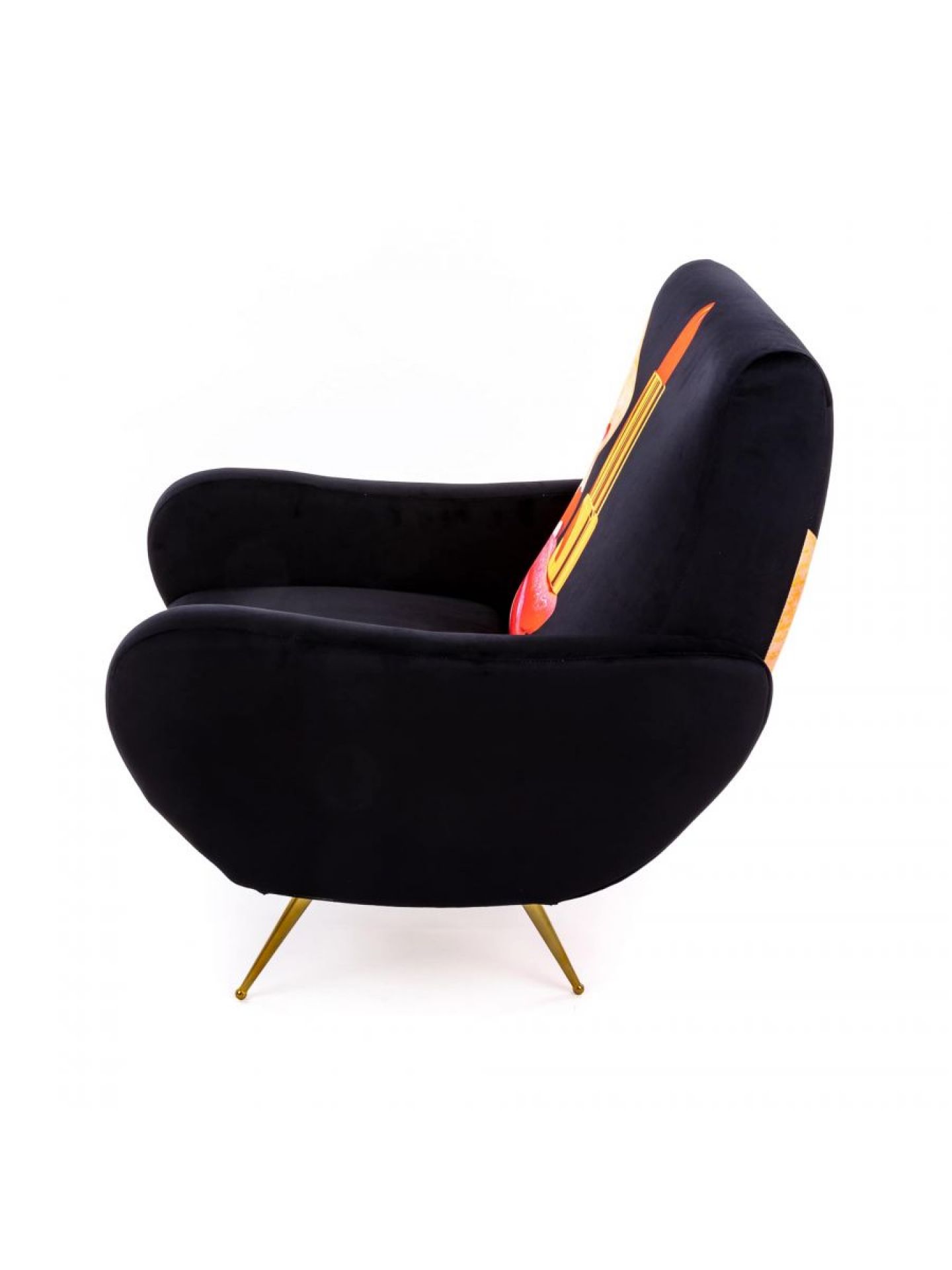 Toiletpaper armchair Tongue black Seletti