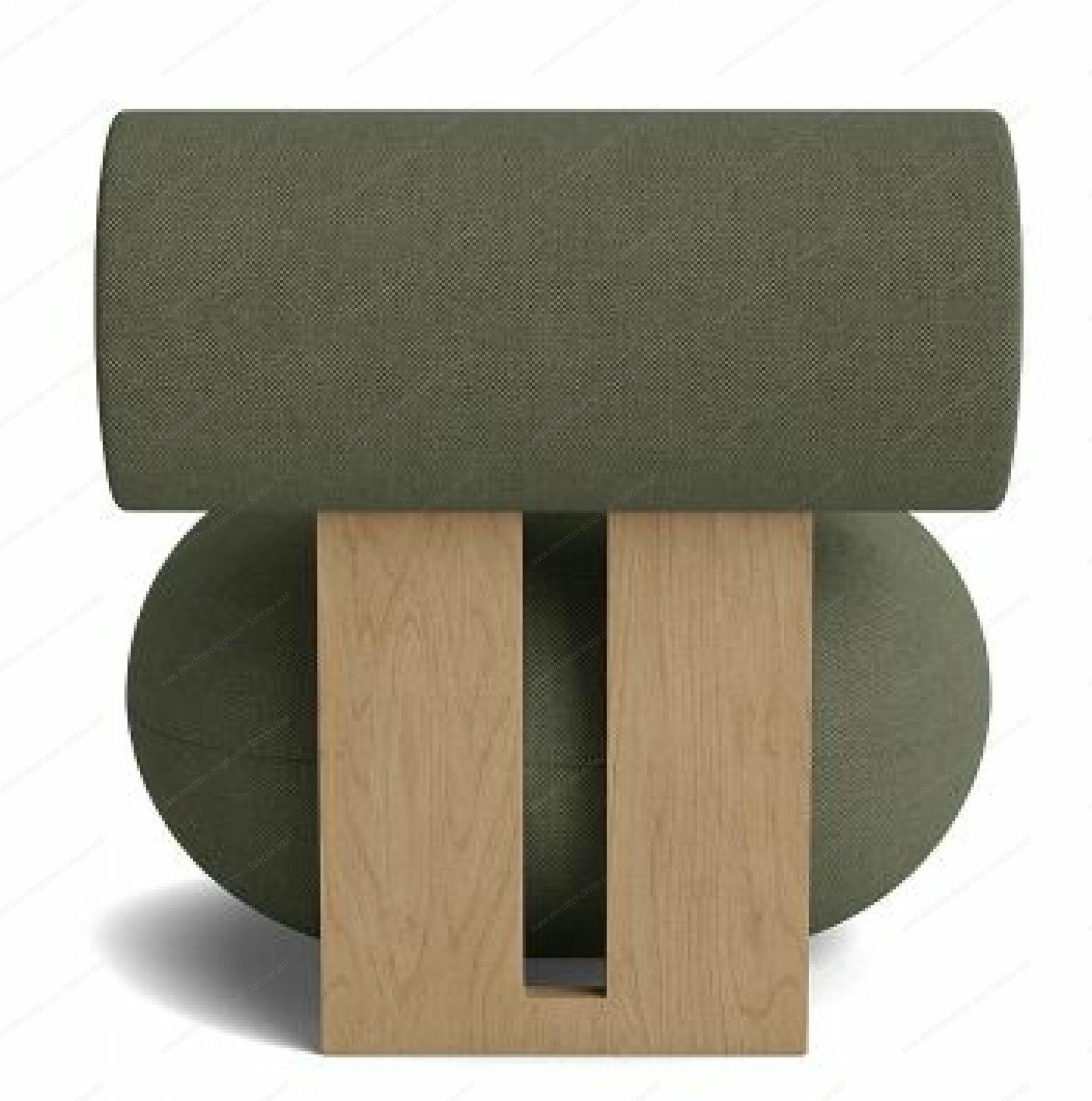 Hippo Lounge Sessel in Eiche und grünem Kvadrat Fiord Stoff, modernes Design.