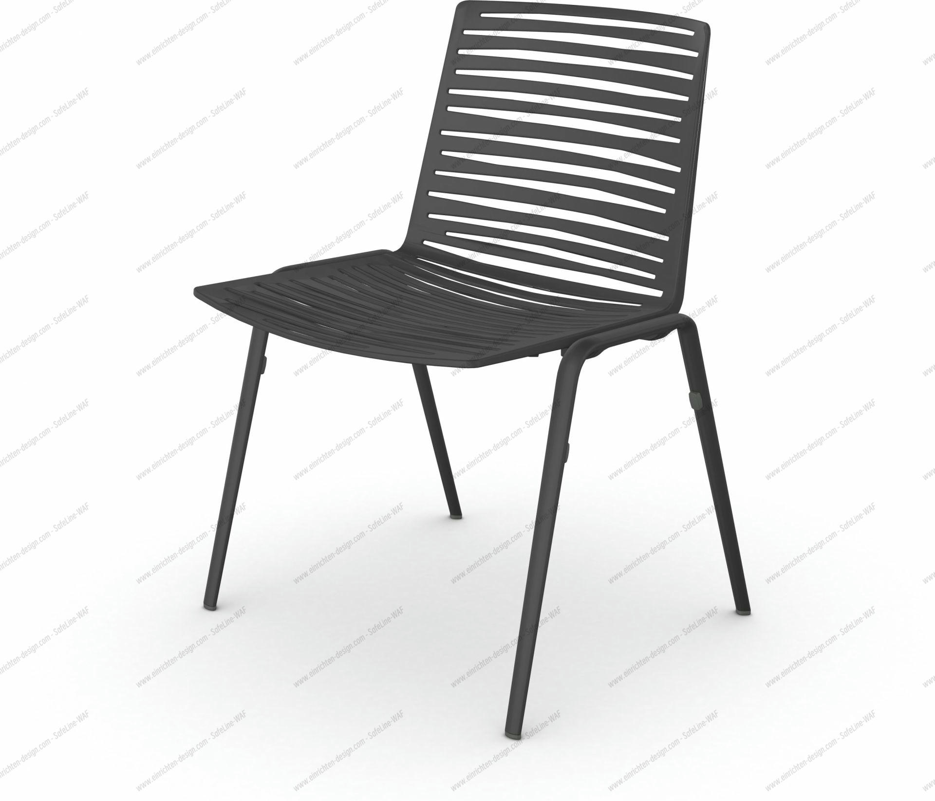 Zebra Outdoor Stuhl Fast in Anthrazit: Moderner Gartenstuhl mit Lattenmuster für Terrasse und Balkon.