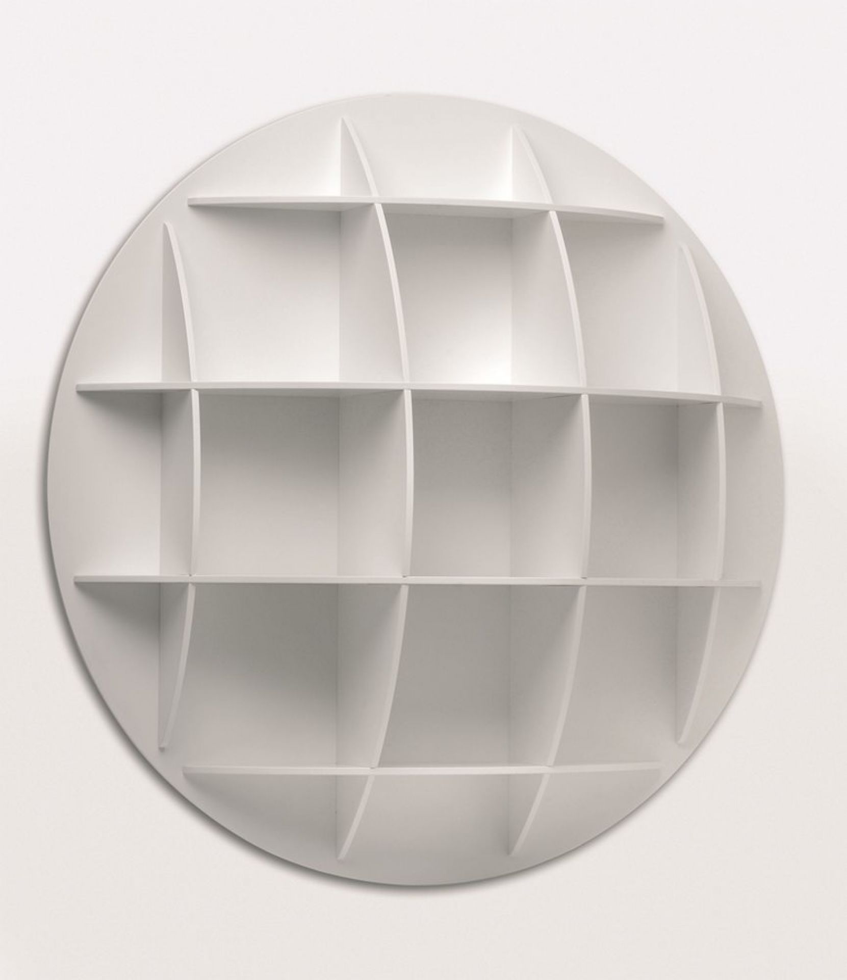 Continental sphercial bookcase lacquered White Industrie Carnovali