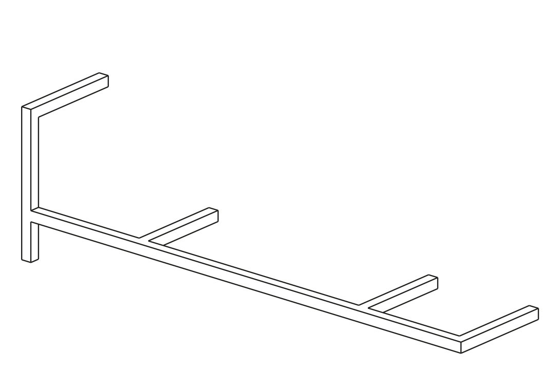 Antologia  Wall shelf-module F  w. 120cm Mogg