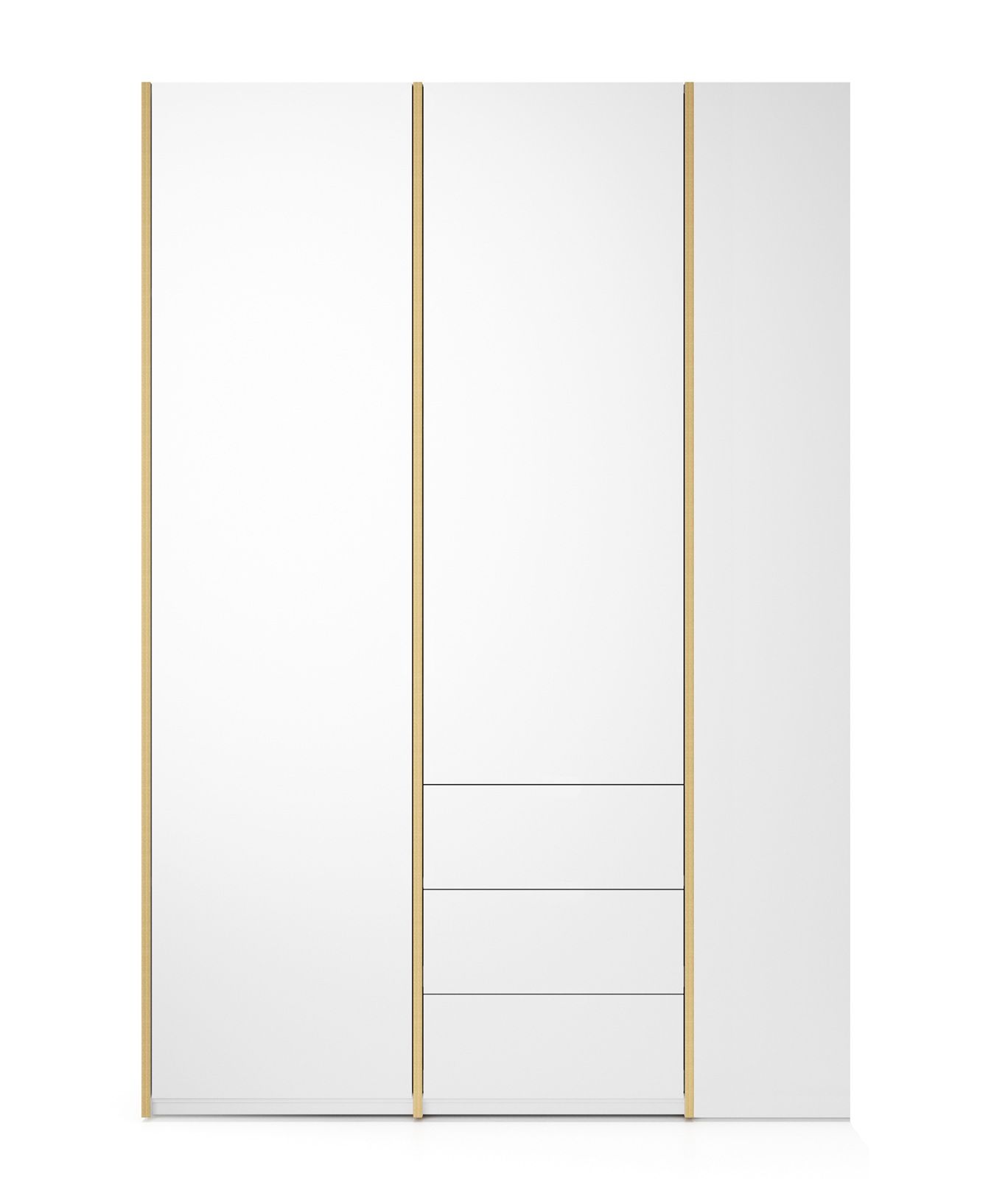 MODULAR PLUS wardrobe combination with add-on shelf on the right and 3 drawers Müller Möbelwerkstätten