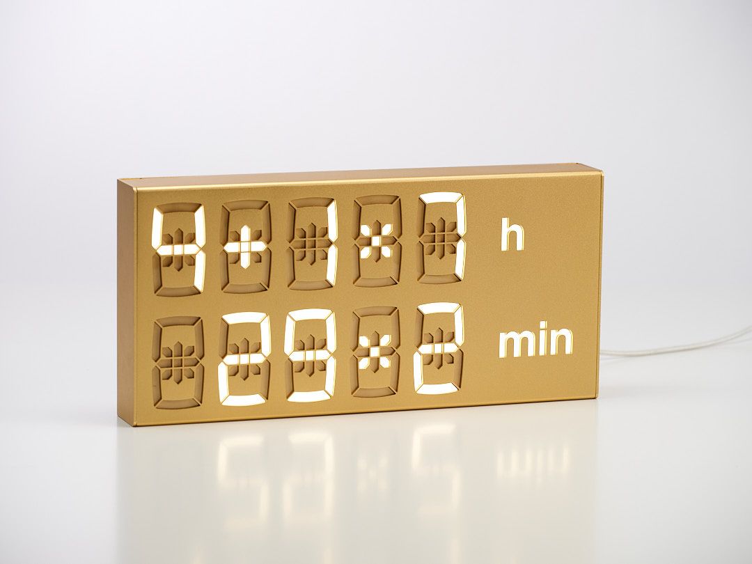 Digital clock LED Digital Clock / Table Clock / Wall Clock GOLD Albert Clock 