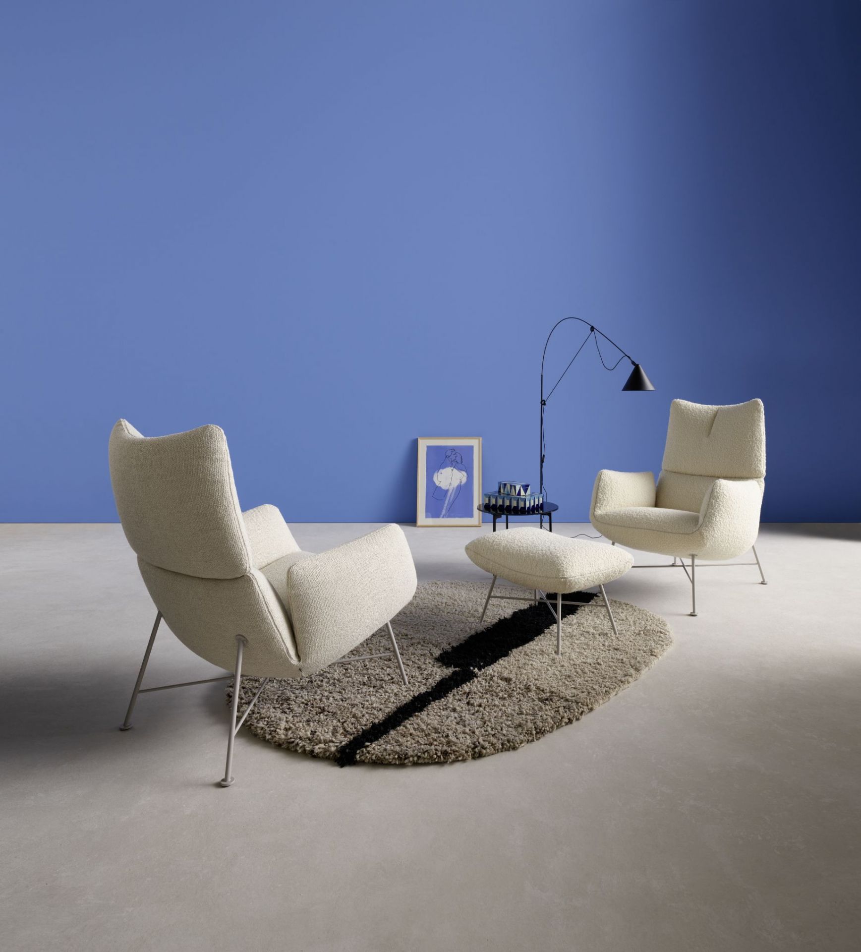 Jalis Lounge Armchair 4-leg Wire Frame Cor