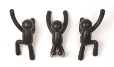 Buddy Hook Garderobe 3-er Set Umbra-schwarz