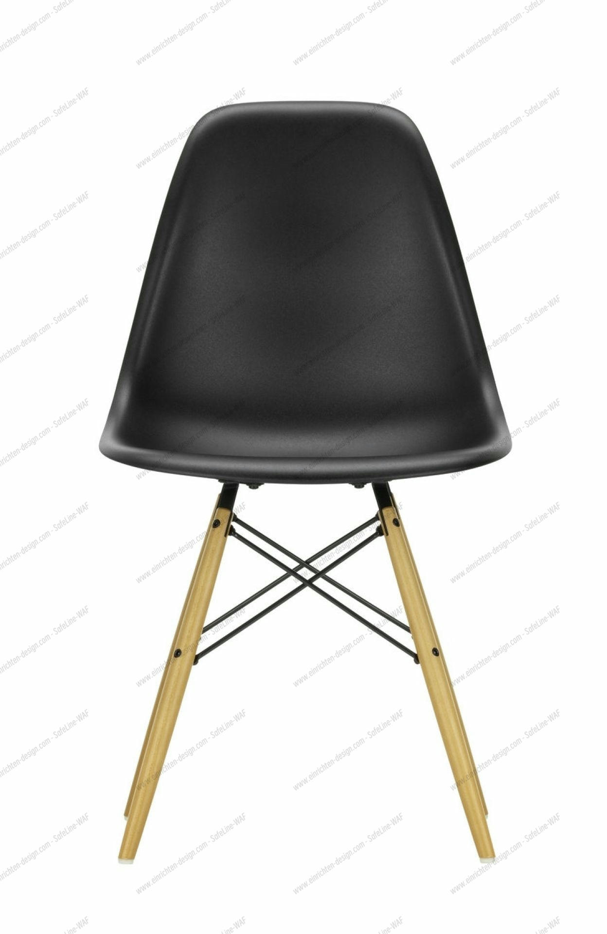 Eames Plastic Side Chair DSW Chair Vitra Maple yellowish-Deep black