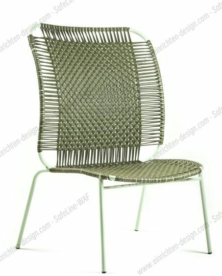 Cielo Lounge Chair High Lounge Chair High Outdoor ames Olive green - Pastel green