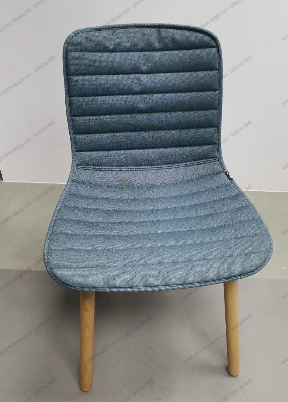 Hal Wood Fully upholstered OAK NATURE / SEAT COVER PLANO NERO/ICE BLUE Vitra IMPERFECT ITEMS