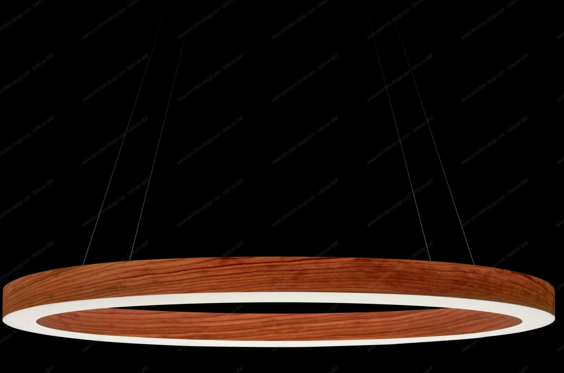 Oh!-Line Pendelleuchte von LZF Lamps: Runde Hängelampe aus Kirschholz mit LED-Beleuchtung.