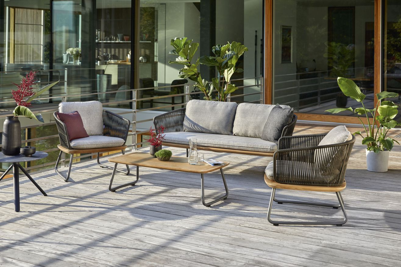 Denia Dining Armchair Outdoor with Seat and Backrest Upholstery Zori Matcha Weishäupl 