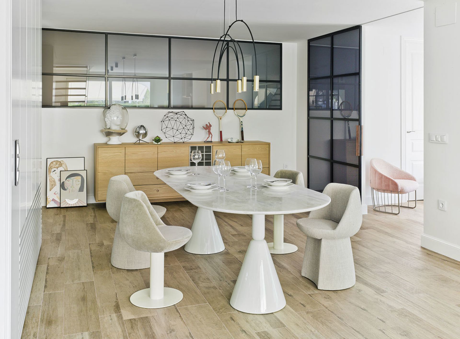 Pion Petra Emperador Gold dining table Sancal