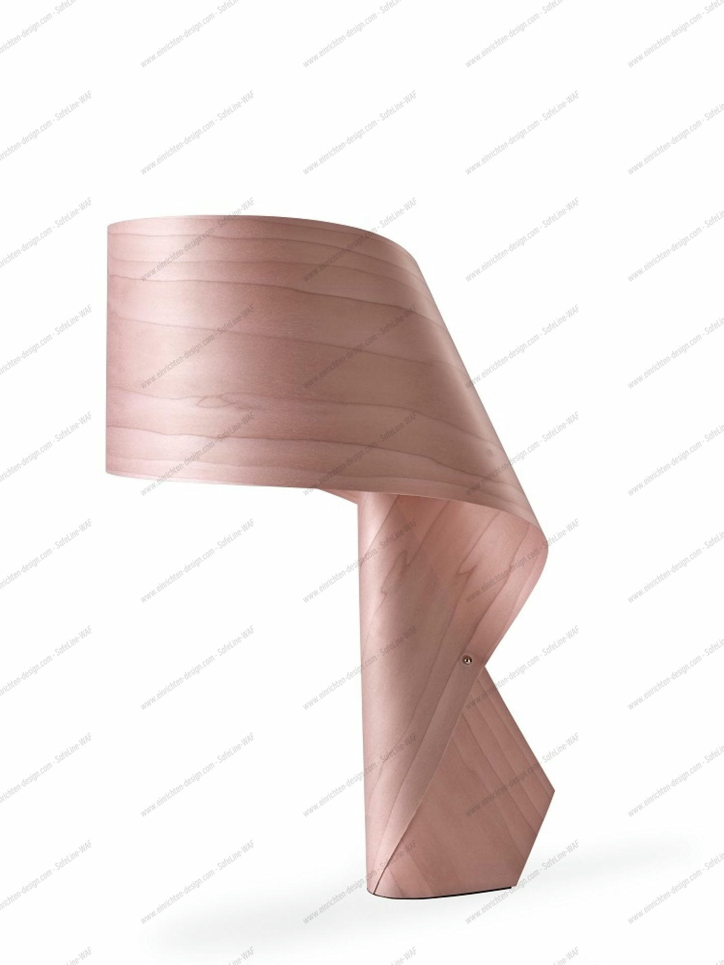 Air Table Tischleuchte von LZF Lamps in Hellrosa: Moderne Holzleuchte für Nachttisch oder Schreibtisch.