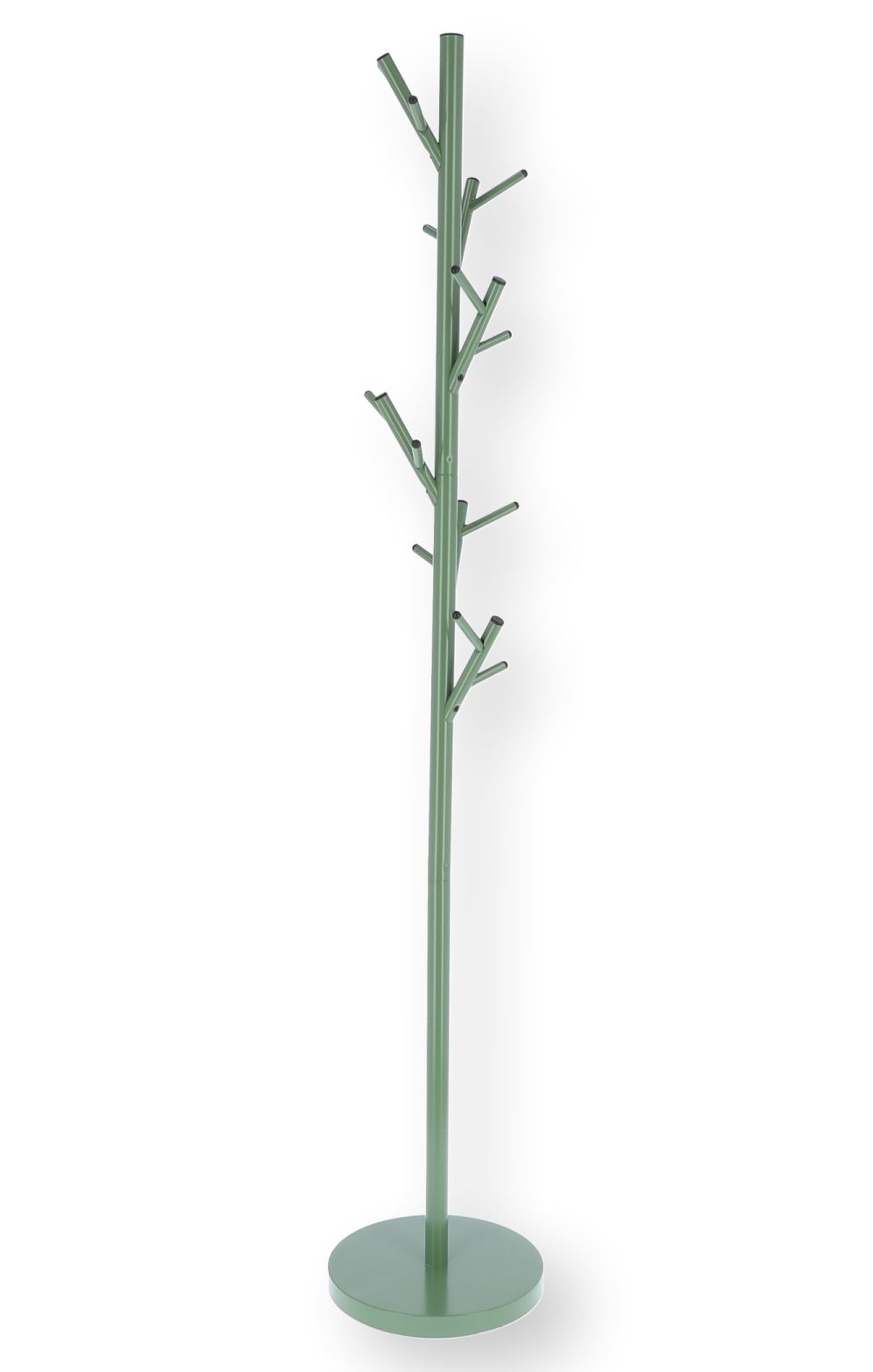Tree Kleiderständer Salbei von Jan Kurtz, moderner Garderobenständer in Baumform, salbeigrün lackiert, für Flur und Diele.